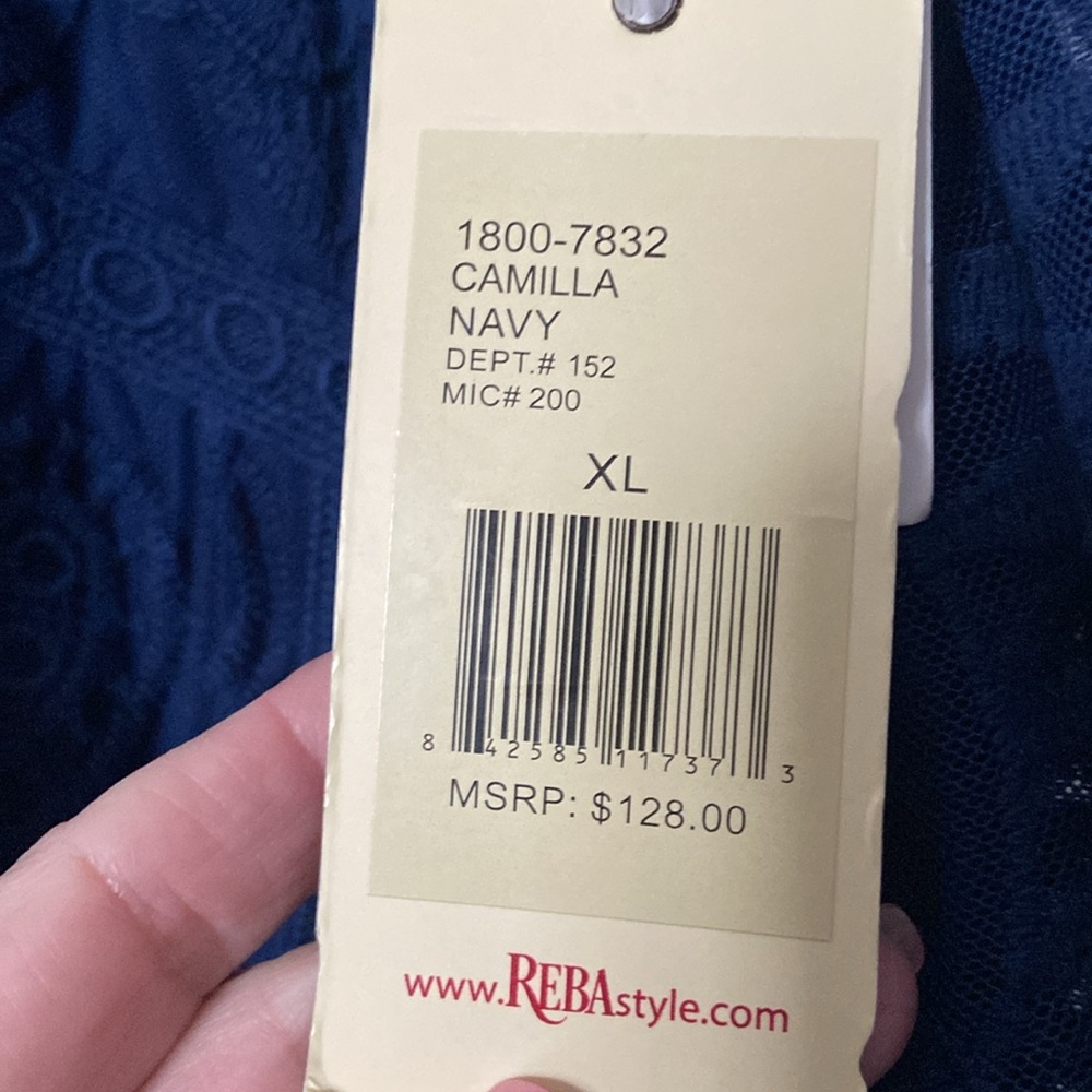 Reba Elegant Blue Lace dress - Picture 4 of 7